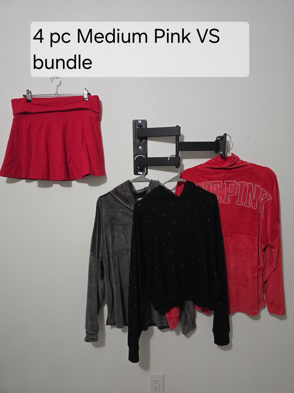 PINK Victoria's Secret Size Medium Bundle. Black Rhinestone Sweatshirt & More